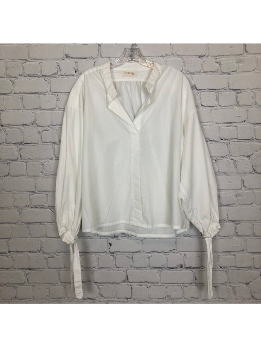 Cotelac Acote Cotton Poplin Popover Size 0 Small White Oversized